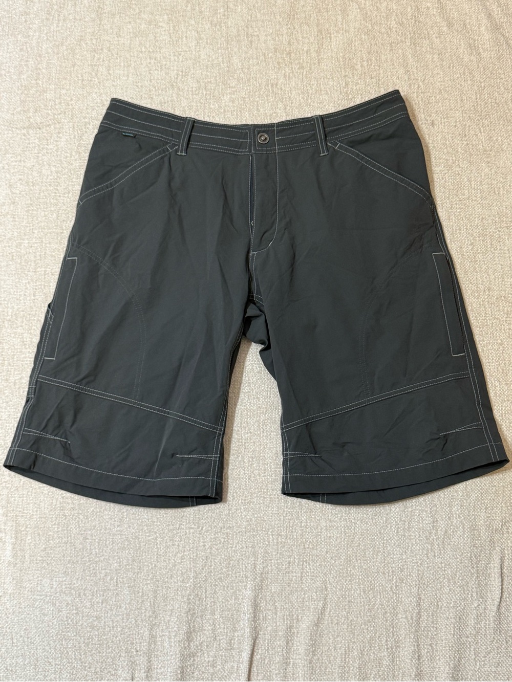 KÜHL Mens 36 Gray Stretch Hiking Shorts 12” Gorpcore Outdoor Trail Tech